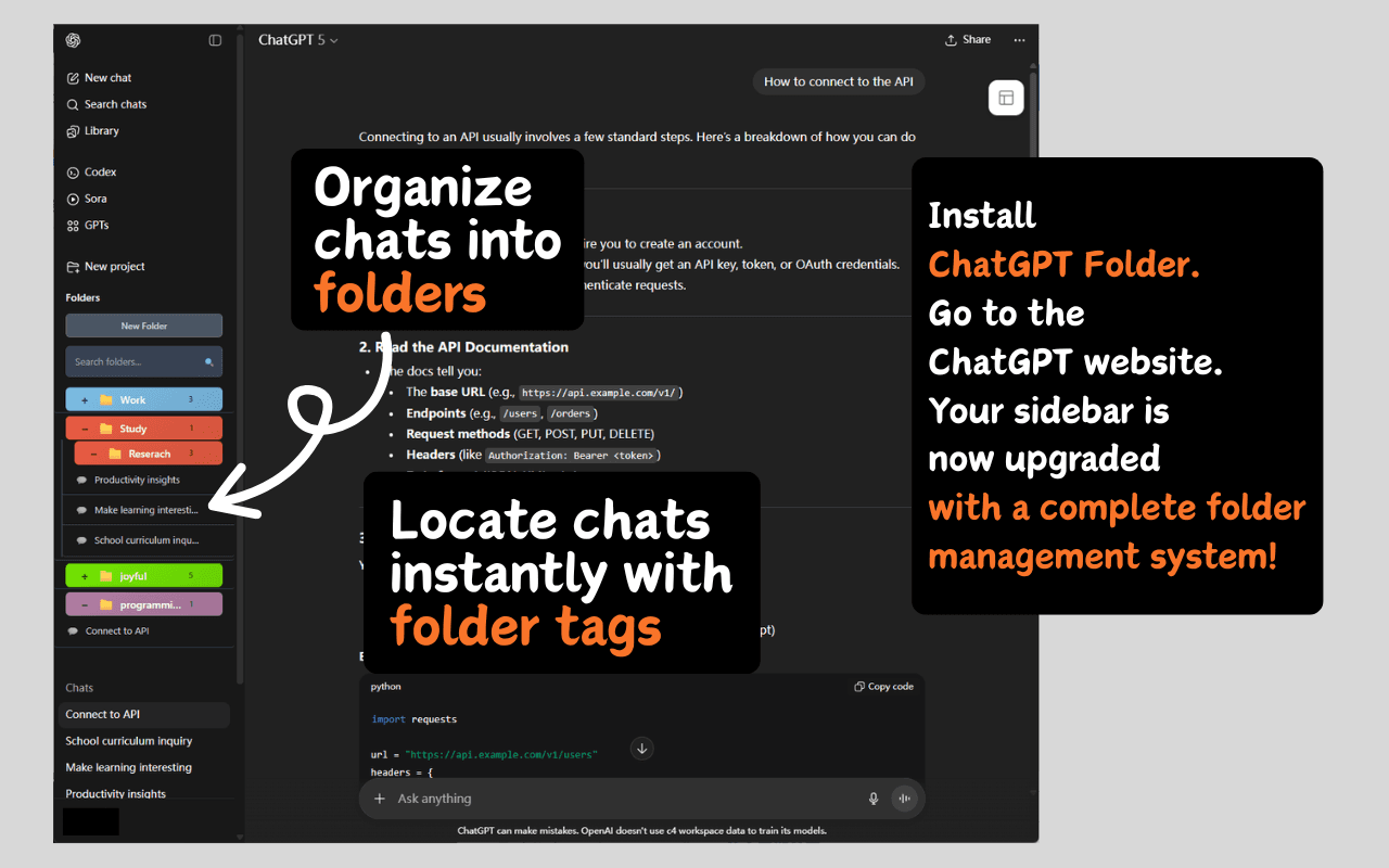ChatGPT Folders Picture 2
